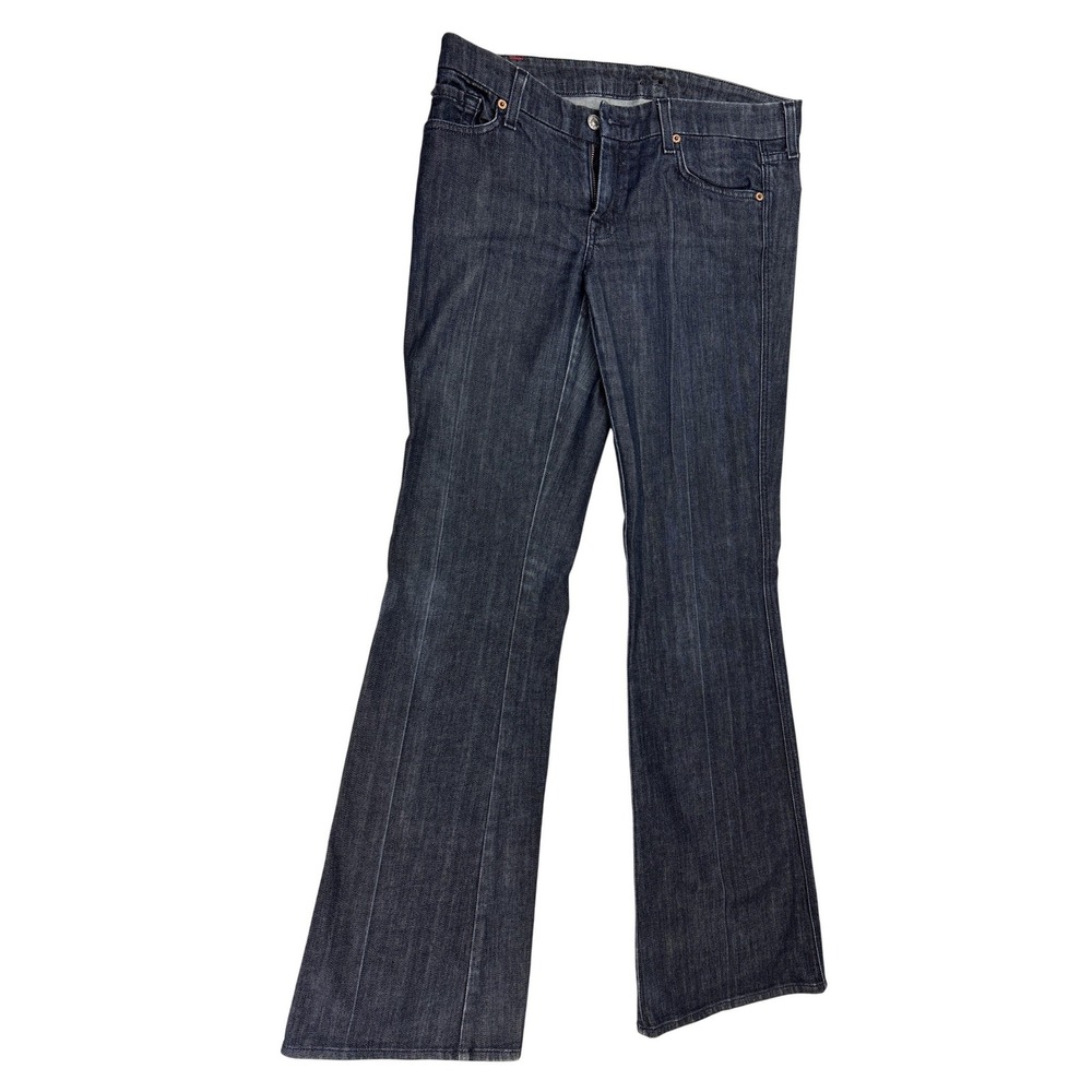 7 For All Mankind A Pocket Flare Jeans Dark Indigo Blue Size 30 U130080U-080U
